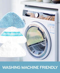HD Steam Mop Floor Pad 3 Pack Replacement Set next to washing machine for versatile cleaning on hardwood, ceramic, vinyl.