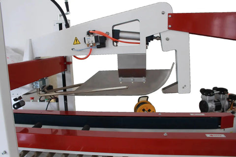 Heavy Duty Fully Automatic Carton Erector Electric Carton Folding And Sealing Machine For Packaging Lines showing motor and sealing mechanism.