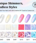 Bio Based Pearl Gel Nail Polish Set With Six Iridescent Shimmer Shades For DIY Home Manicure And Nail Art color options