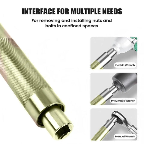 Extension Wrench Set High Torque Half Inch Metal Socket Tool System and adapters for various wrench types
