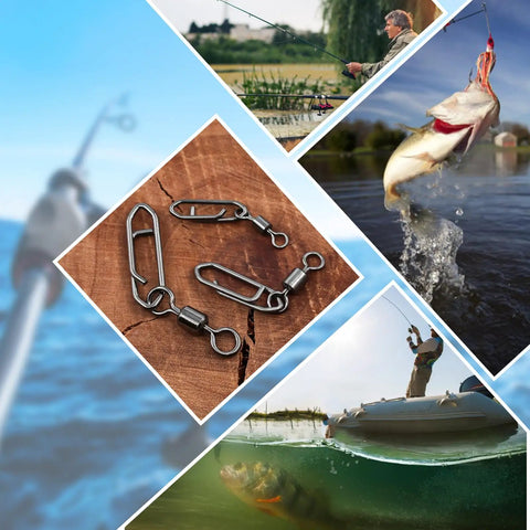 Heavy Duty Fishing Snap Swivels With Ball Bearing Speed Clips Stainless Steel Tackle Clips for versatile angling