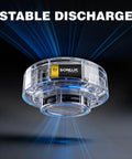 Transparent view of smoke detector using 10 Pack 9V Carbon Zinc Batteries For Smoke And CO Detectors, Ultra Long Lasting Beefy Power.