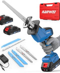 Cordless Reciprocating Saw With Powerful Brushless Motor, 20V, 3500 RPM, Variable Speed, Includes Two 2Ah Batteries