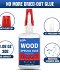 Bulletproof Wood Glue For Furniture Repair Fast Acting Adhesive for Cracks And Splits in 1.06 oz bottle with anti-clog cap.