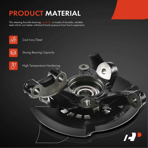 Front Left Steering Knuckle And Wheel Bearing Hub Assembly For Toyota Camry 2004 2005 2006 2.4L L4 US Built Driver Side Replacement