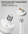 Universal E27 lamp head and extension rod for 52cm ceiling fan with light, E27 bulb socket.