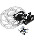 Complete Front And Rear Mechanical Disc Brake Kit With Heavy Duty Rotors And Precision Calipers Plus All Mounting Bolts For Mountain Bikes featuring rotors and calipers.