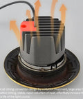 Solid Build Vintage Brass Recessed Led Downlights 10 Pack Dimmable Ceiling Fixtures showcasing heat sink design for optimal cooling.