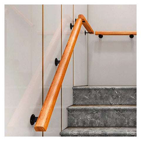 Tough As Nails Adjustable Metal Railing Posts And Wooden Railing Set For Floor Mount Indoor Outdoor Deck Stair System with wooden handrail.