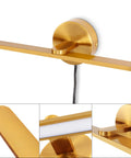 Plug In LED Wall Lamps For Vanity And Mirror, 16 Inch Modern Brass Indoor Wall Lighting Fixtures, Soft Warm White 3000K