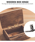 12 Pieces 90 Degree 30 By 33 Millimeter Wooden Box Hinges Set For Small Jewelry Boxes Lid Stay Stop Hinge Dope Durable Iron Build Easy To Install Great For Craft Boxes Gift Boxes And More installed on wooden box