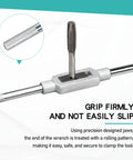 Adjustable Tap Wrench M6 To M20 For 1/4 To 3/4 Inch Taps with Durable Steel Handle and knurled grip for precise metalworking.