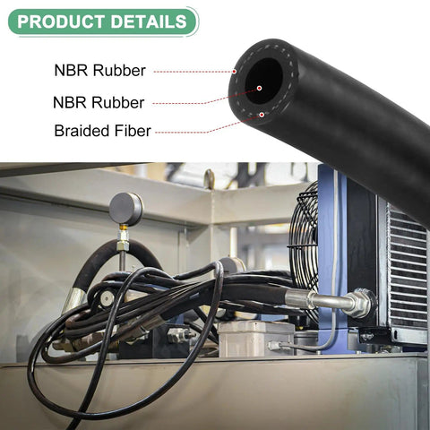 Fuel Line Hose 5/16 Inch 8mm ID 15mm OD 4.9 Ft NBR Rubber Built Tough High Pressure Oil Gas Line for automotive systems