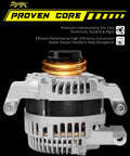 160 Amp Beefed-Up Alternator For Jeep Cherokee 2014-2019 2.4L with 6-Groove Decoupler Pulley, front view, die-cast aluminum