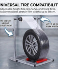 Heavy Duty Film Wrap Roll Dispenser For Tires And Trucks Adjustable Manual Stretch Wrapping Stand With Quick Height Tension Tweaks with tire and film
