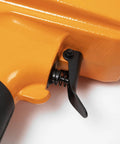 Close-up of Pro Grade Air Punch Nailer Nail Remover Pneumatic Puller trigger mechanism for Denailing and Wood Recycling, Heavy Duty Fastener.