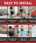 Universal Toilet Flush Valve Replacement Kit With Adjustable Height Fill Valve And Threaded Flow Control Knob install steps