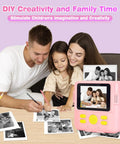 Kids Instant Print Camera Paper Refills 16 Rolls White Thermal Paper For Photo Printer Compatible With ESOXOFFER Dylanto Cimizi Himont Kids Cameras, family crafting scene