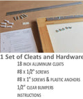 French Cleat Hanger Kit, 18 Inch Pair With Heavy Duty Z Clip System, hardware components including screws and anchors