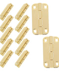 12 Pack Mini Antique Cabinet Hinges With Rounded Corners Iron Material Four Hole Vertical Mount 1.4 Inch Size For Cupboard Doors