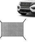 Heavy Grade Front Grille Mesh Shield For Tesla Cybertruck 2024 2025 2026, shown installed and flat on surface.
