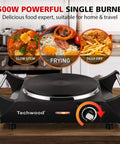 Portable 1500W Electric Hot Plate Stove With Adjustable Temperature stay cool handles, ideal for various cooking methods.