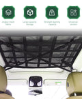 Double Layer Roof Cargo Net With 9 Straps, Zippered Pocket And Double Mesh Storage for cars attached to car ceiling