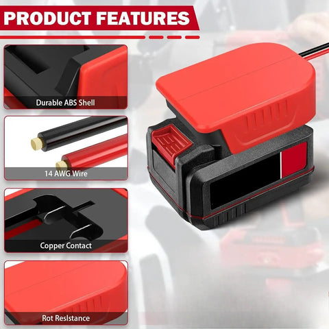 Jumper Cable Clamps Kit for 20V Battery Jump Starter and Auto Boost Cables, 6 Ft 12 AWG Power Tool Line product features
