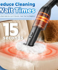 No Fuss Heavy Duty Steam Mop With Seventeen Attachments And Adjustable Two Sixty Degree Flow, steaming fabric with cloud of vapor.