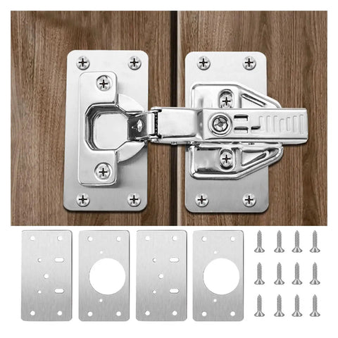 Stainless steel Rotating Concealed Cabinet Hinges Set 2 To 10 Pieces, mounting fixings for hidden doors, easy install on wood.