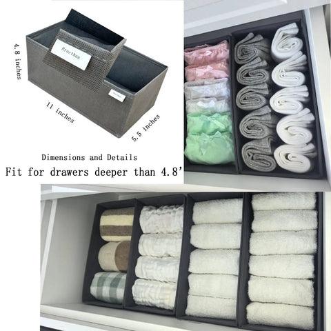 Collapsible Fabric Storage Bins Three Pack Deck Out Your Drawers And Keep Your Gear Snug With These Foldable Dividers For Socks Underwear And Gadgets In Comfy Gray