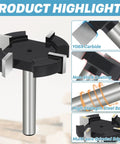 CNC Spoilboard Surfacing Router Bit With One Quarter Inch Shank And One And A Half Inch Diameter For Clean Burr Free Cuts In Woodworking Projects Three Tenths Inch Cutting Depth YG6X High Grade Steel Construction