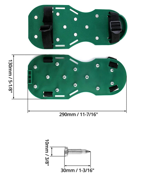 Lawn Aerator Shoes With Spikes For Soil Aeration Adjustable Straps And Heavy Duty Buckles One Size Fits All 13 Metal Spikes Per Shoe