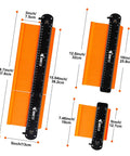 Connectable Contour Gauge Trio 5 Inch 10 Inch 15 Inch with lock for precise shape replication and angle measuring shown with dimensions