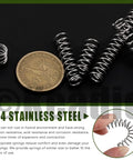 Mini Stainless Steel Compression Springs Kit 100Pcs 5 Size Assortment next to a coin for scale