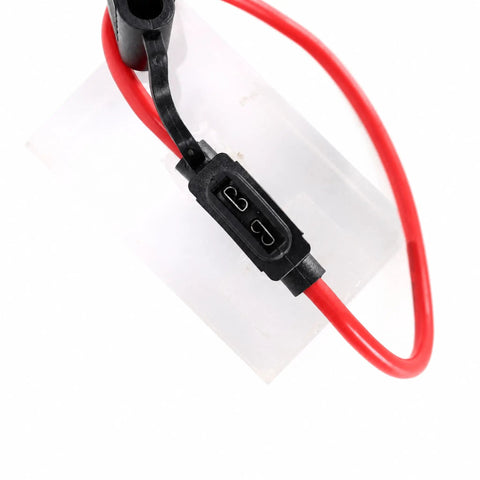 Tough As Nails Inline Fuse Holder Kit Comes Loaded With Six ATC ATO Brackets And Twelve Solid Blade Fuses Rated At 15 And 20 Amps, showing red wire connector.