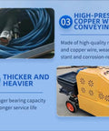 High performance electric plaster sprayer machine and mortar pump with a high-pressure copper wire conveying pipe.