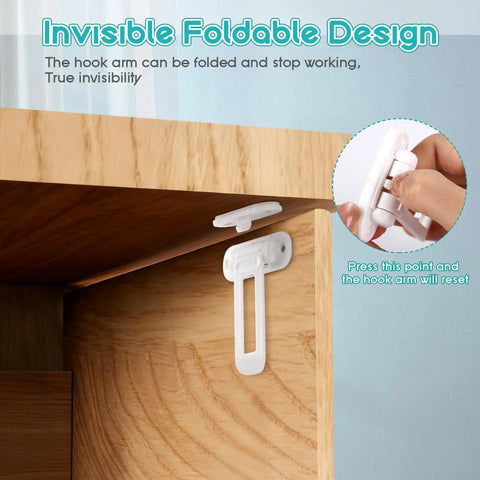 Hidden Adhesive Cabinet Locks For Baby Proofing No Drill Safety Latches installed inside wooden cabinet