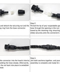 Garden Hose Repair Kit With 3/4 Inch Thread Adapters, 6 Piece Connector Set Including 3 Male And 3 Female Connectors With Washers