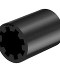 Beefy Screw Drive Coupler Replacement For Garage Door Opener Fits Most Screw Drive Openers Restores Smooth Quiet Operation No Hassle Install Replaces Worn Sprocket Connector, black metal coupler close-up