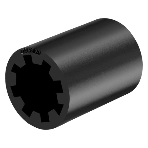 Beefy Screw Drive Coupler Replacement For Garage Door Opener Fits Most Screw Drive Openers Restores Smooth Quiet Operation No Hassle Install Replaces Worn Sprocket Connector, black metal coupler close-up