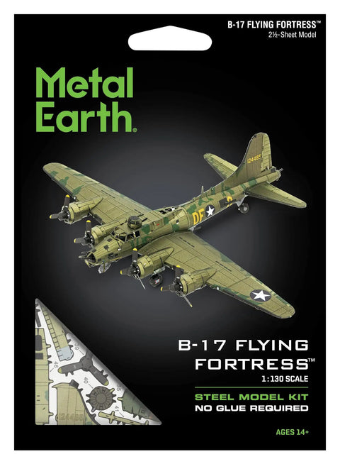 B 17 Flying Fortress 3D Metal Model Kit For Teens And Hobbyists No Glue Needed Easy Clip Panels Tweezers Recommended