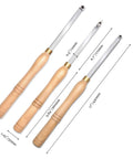 Carbide Woodturning Lathe Tools 17 Inch Full Size Tool Set Of 3 Rougher Detailer Finisher With Replacement Cutter Inserts