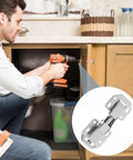 Installed HAMPPLIES hydraulic cabinet hinge, 2-pack, silver metal, soft-close for kitchen cabinet doors