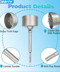 4-inch DKIBBITH concrete hole saw with SDS-Plus shank and center drill; 102mm carbide core for brick, block, rock