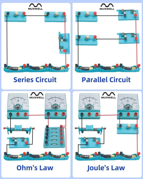 Hands On Electricity And Magnetism Kit With Twenty Plus Components For Circuit And Electromagnetism Experiments displaying circuits