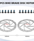 Zoom Hb875E Ebike Hydraulic Disc Brake Upgrade Kit With 160mm Rotors and Pre-Bled Mineral Oil Dual Piston Calipers For Mountain Road Bikes, includes 2 x 160mm rotors.