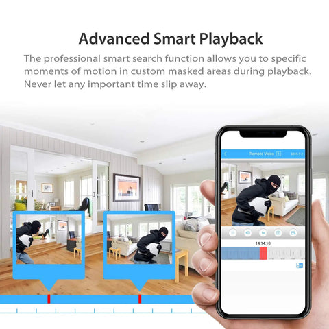 Smartphone displaying playback feature for 16 Channel Hybrid DVR For CCTV Security System With 5MP 4MP 1080P AHD TVI CVI Analog And IP Cameras
