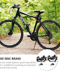 High Quality Mechanical Disc Brake Set For Mountain Bike featuring front and rear aluminum alloy calipers on a bike in nature.