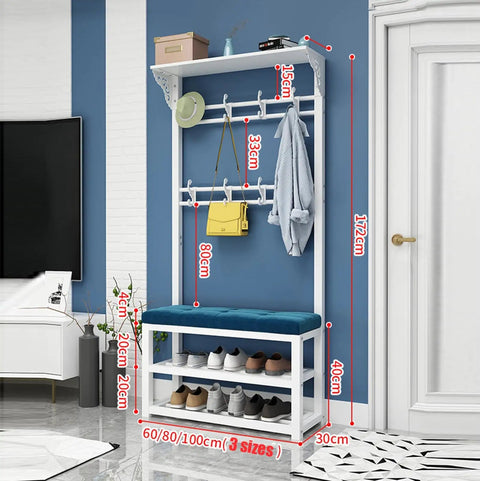 Multifunctional Shoe Cabinet With Bench And Coat Rack For Entryway And Hallway Space Saving 2 Level Shoe Shelves